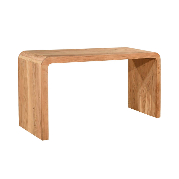 Wooden desk on a white background