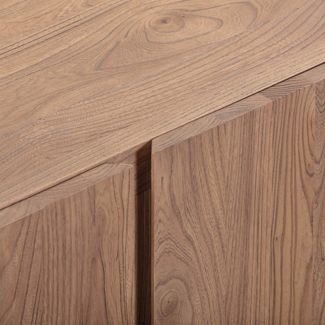 Hazel sideboard rustic elm natural grain sandblast texture caramel