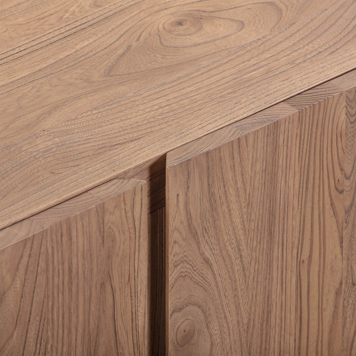 Hazel sideboard rustic elm natural grain sandblast texture caramel