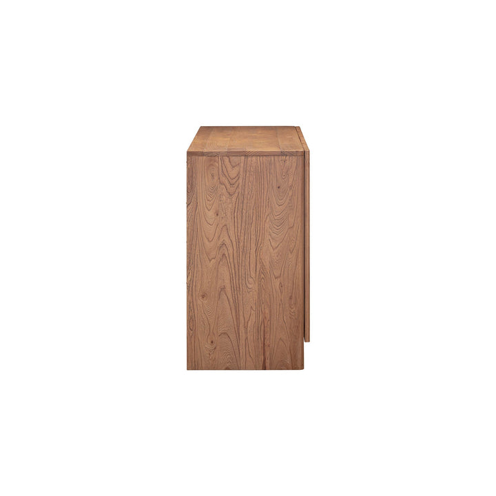 Hazel sideboard rustic elm natural grain sandblast texture caramel close-up