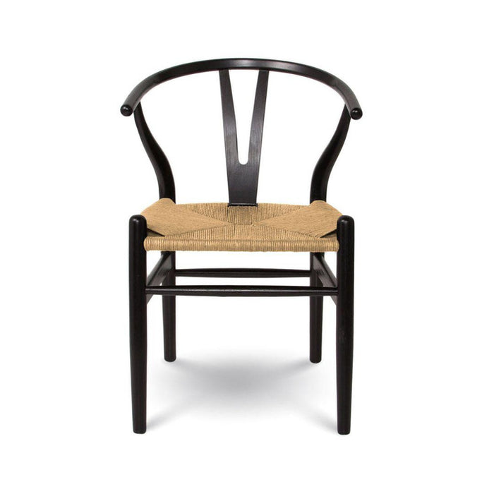 Frida Dining Chair - Black with Natural Seat