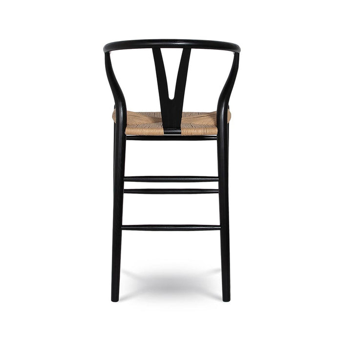 Frida Counter Stool - Black with Natural Seat