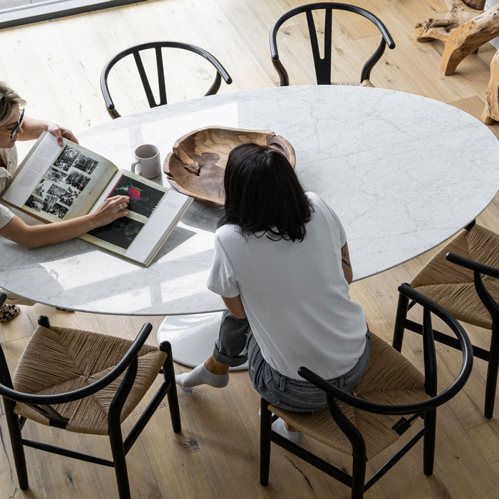 Frida Dining Chair - Black with Natural Seat