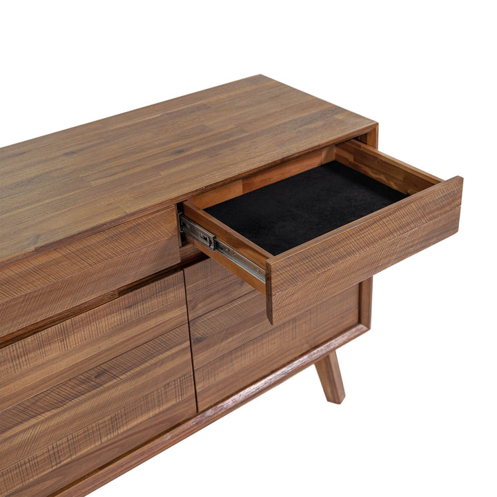 Gia Sideboard - Elegant Warm Pecan Finish | Spacious & Stylish Living Room Storage
