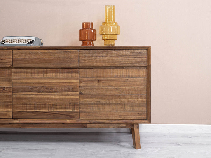 Gia Sideboard - Elegant Warm Pecan Finish | Spacious & Stylish Living Room Storage