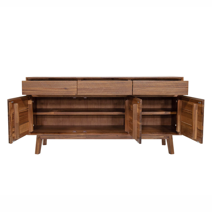 Gia Sideboard - Elegant Warm Pecan Finish | Spacious & Stylish Living Room Storage