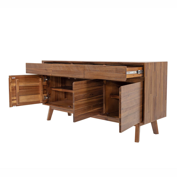 Gia Sideboard - Elegant Warm Pecan Finish | Spacious & Stylish Living Room Storage