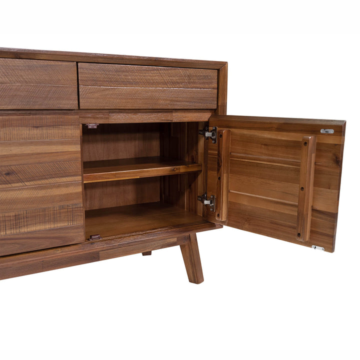Gia Sideboard - Elegant Warm Pecan Finish | Spacious & Stylish Living Room Storage
