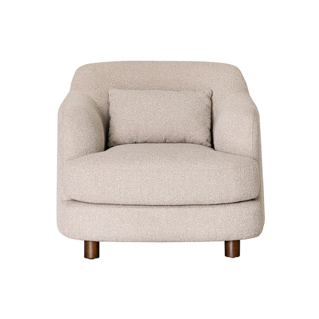 Weston Club Chair – Plush Loose Cushion Accent Chair with Exposed Rubberwood Legs ,Modern Lounge Chair