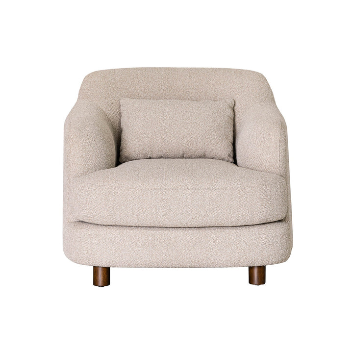 Weston Club Chair – Plush Loose Cushion Accent Chair with Exposed Rubberwood Legs ,Modern Lounge Chair
