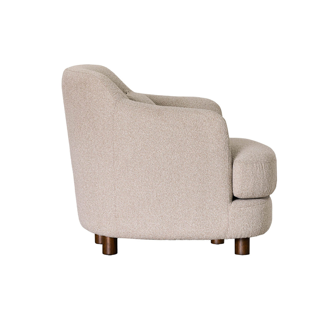 Weston Club Chair – Plush Loose Cushion Accent Chair with Exposed Rubberwood Legs ,Modern Lounge Chair