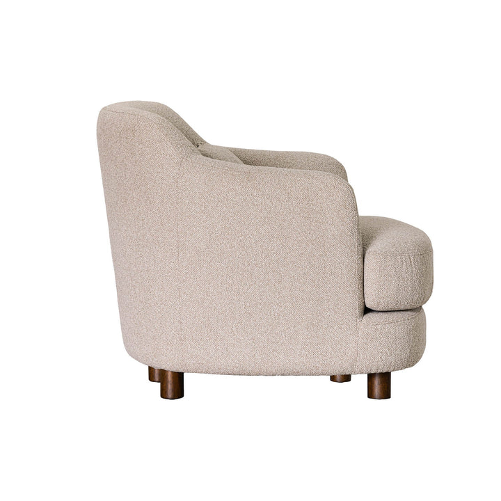 Weston Club Chair – Plush Loose Cushion Accent Chair with Exposed Rubberwood Legs ,Modern Lounge Chair