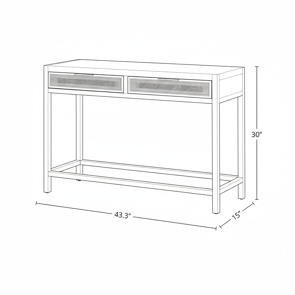 Haven Rattan Console Table — Natural - Decoronto