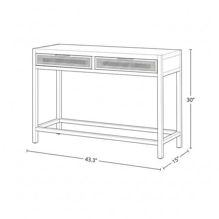Haven Rattan Console Table — Natural - Decoronto