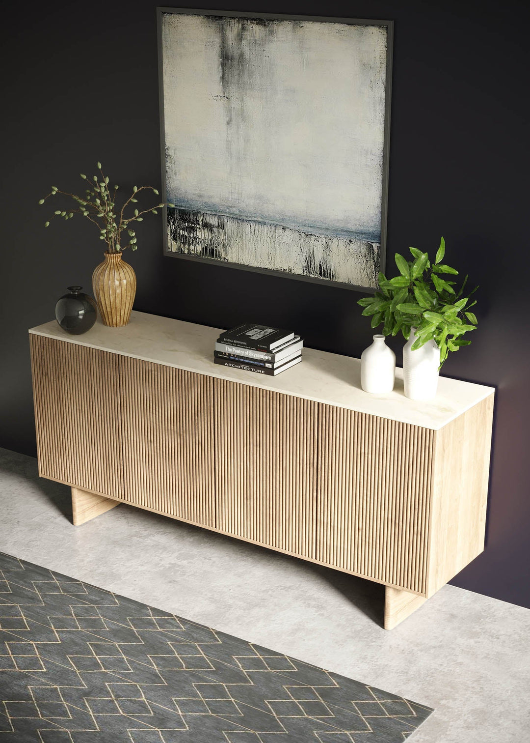 Modern Hedron Sideboard - Stylish & Functional Living Room Furniture