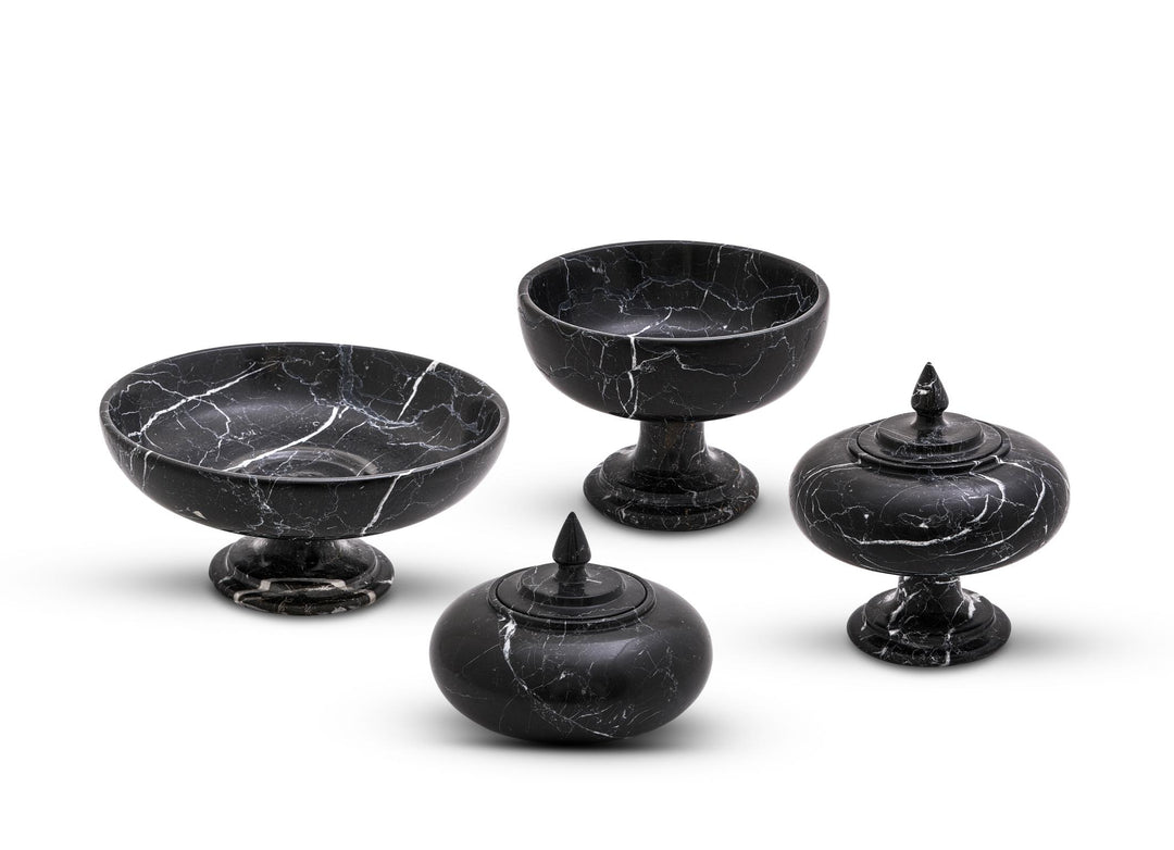 Aurelius Black Marble Pedestal Bowl - Small - Decoronto