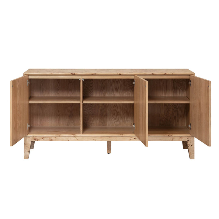 Mappa 3 Door Sideboard - Elegant Light Burl Finish with Ample Storage