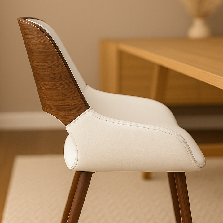 Hudson Dining Chair - White & Walnut - Decoronto