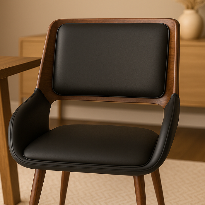 Hudson Dining Chair - Black & Walnut