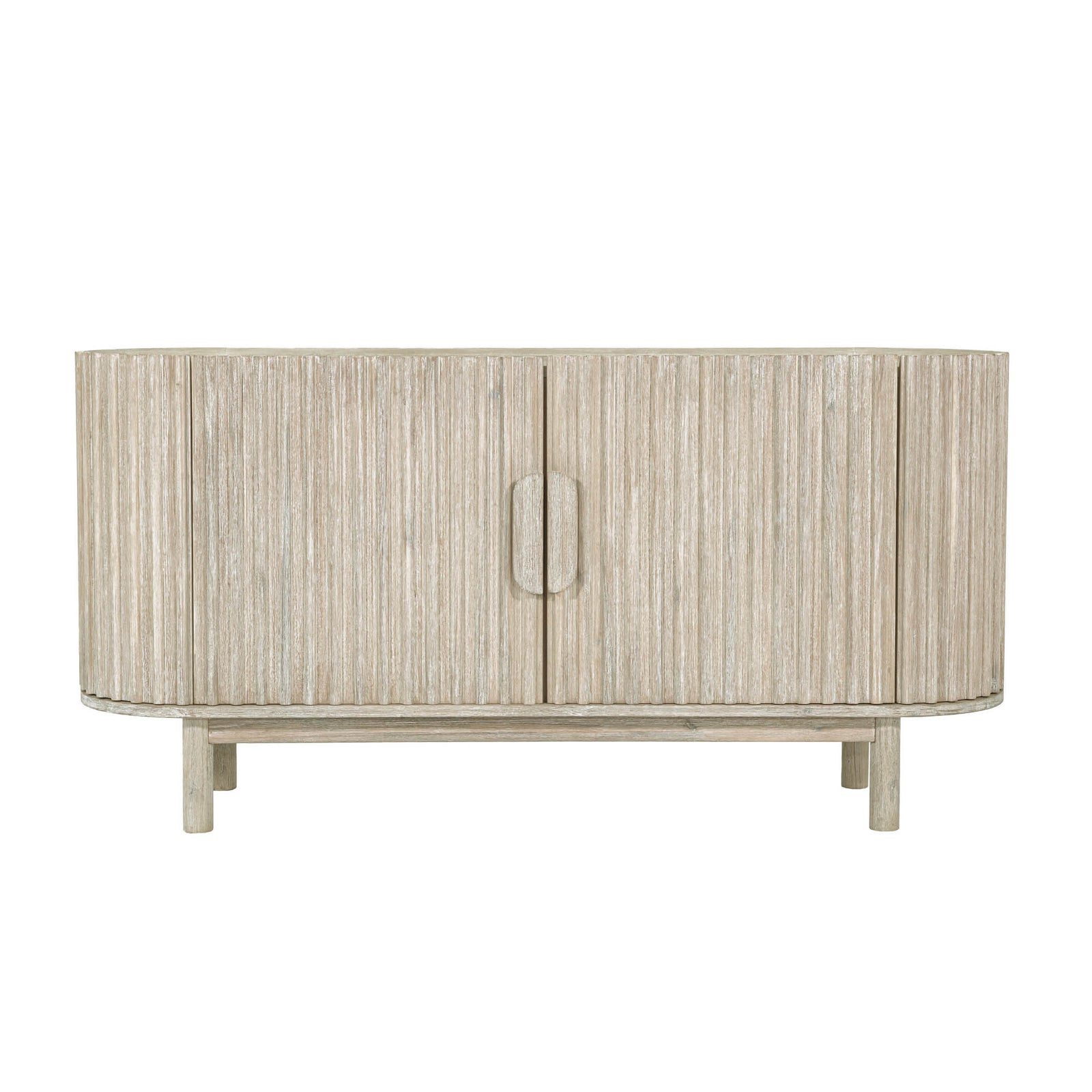 Coastal-inspired acacia sideboard with fluted detailing and soft-close doors. Airy, elegant, and functional. Free Canada-wide shipping.