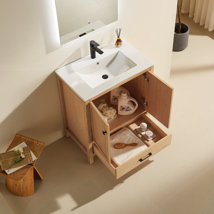 Eminence - 30" White Oak, Integrated Ceramic Sink - Decoronto