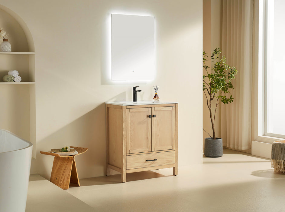 Eminence - 30" White Oak, Integrated Ceramic Sink - Decoronto