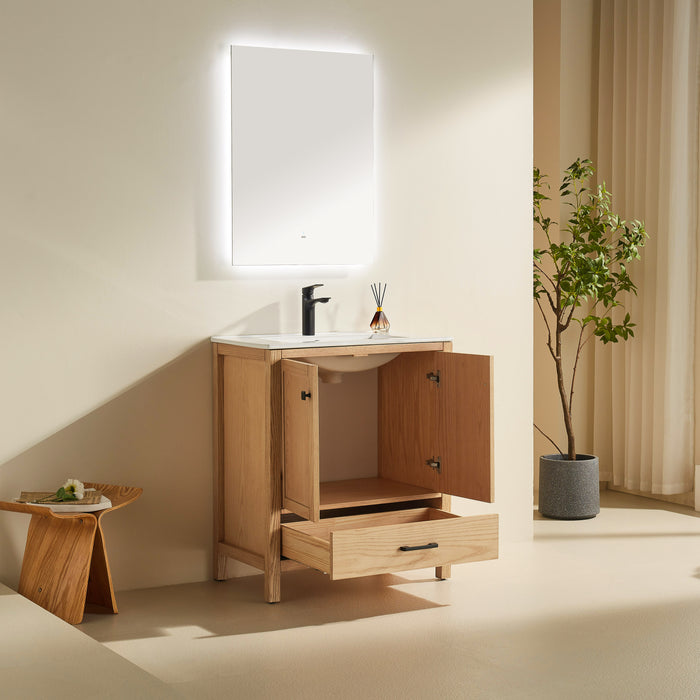 Eminence - 30" White Oak, Integrated Ceramic Sink - Decoronto