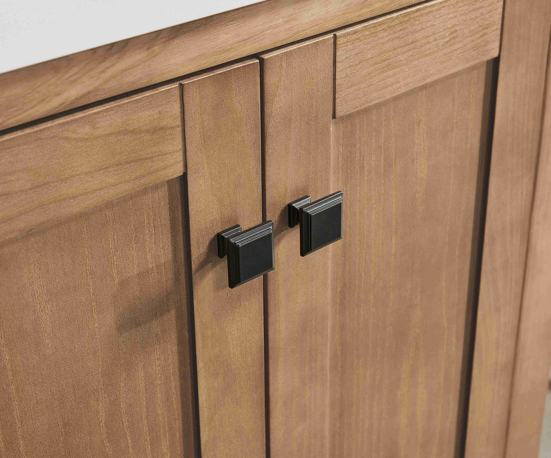 Nora 42″ Bathroom Vanity – Solid Wood with White Quartz Top, Antique Oak - Decoronto