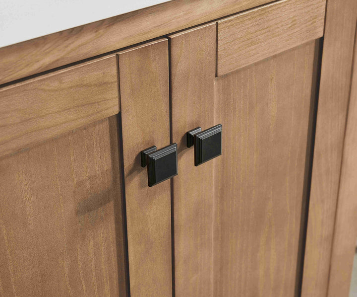 Nora 42″ Bathroom Vanity – Solid Wood with White Quartz Top, Antique Oak - Decoronto