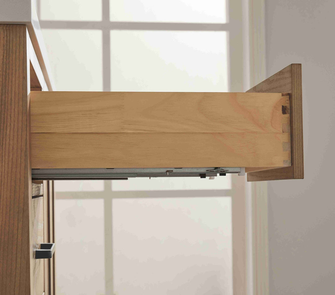 Nora 42″ Bathroom Vanity – Solid Wood with White Quartz Top, Antique Oak - Decoronto