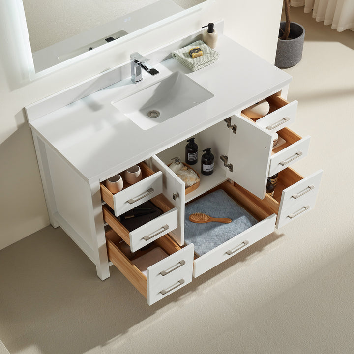 Eminence - 54" White ,  White Quartz Countertop - Decoronto