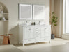 Eminence - 60" White ,  Double Sink, White Quartz Countertop - Decoronto