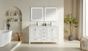 Eminence - 60" White ,  Double Sink, White Quartz Countertop - Decoronto