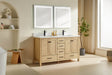 Eminence - 60" White Oak,  Double Sink, White Quartz Countertop - Decoronto