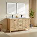 Eminence - 60" White Oak,  Double Sink, White Quartz Countertop - Decoronto