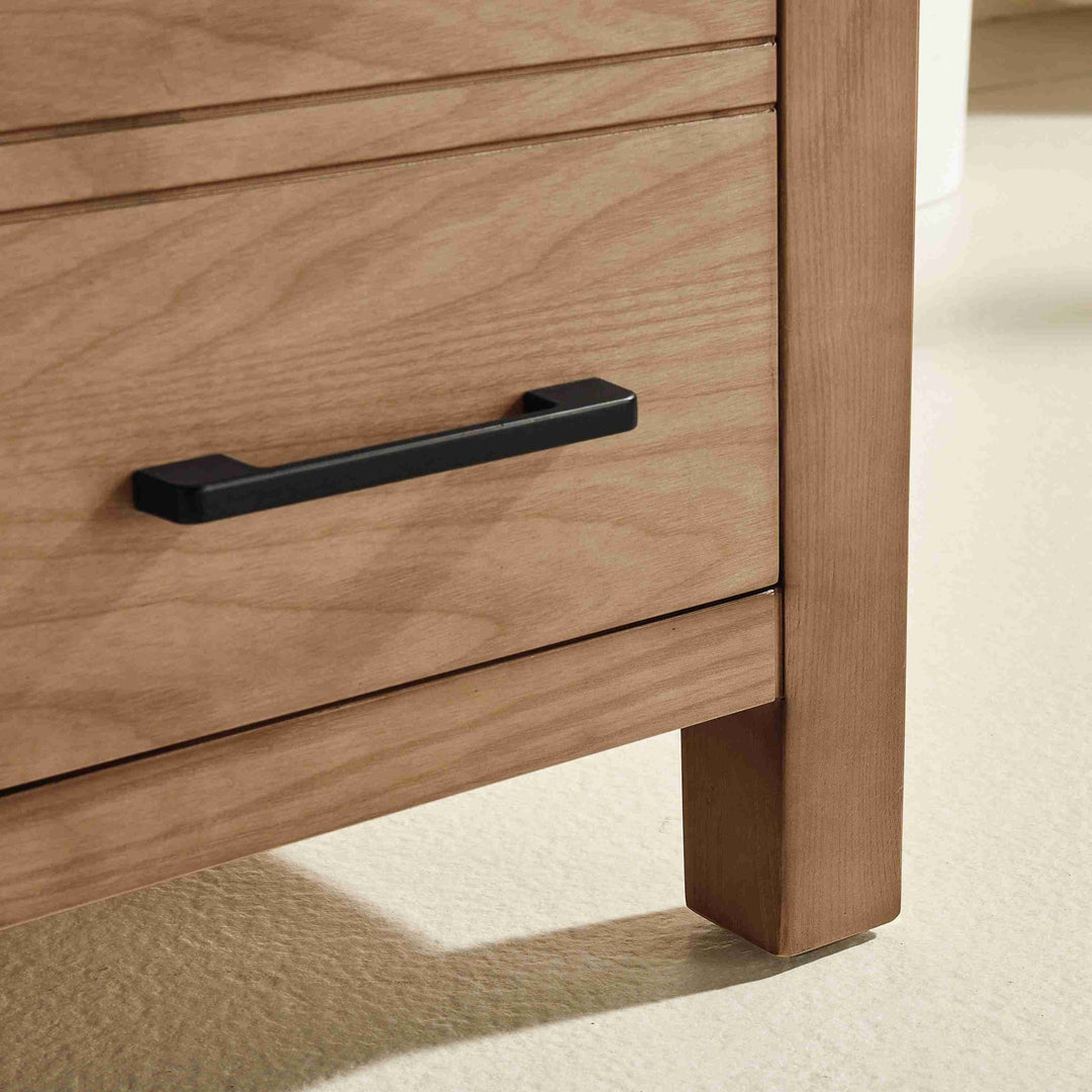 Nora 60″ Bathroom Vanity – Solid Wood with White Quartz Top, Antique Oak - Single Sink - Decoronto