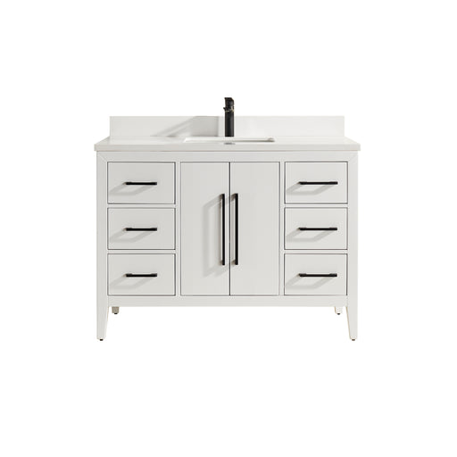 Austin - 48" White , White Quartz Countertop, Single Sink - Decoronto