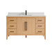 Austin - 60" White Oak, White Quartz Countertop, Single Sink - Decoronto