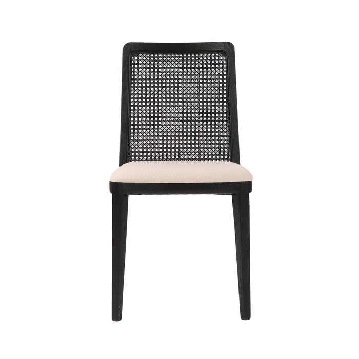 Cane Dining Chair - Oyster Linen/Black Frame - Decoronto