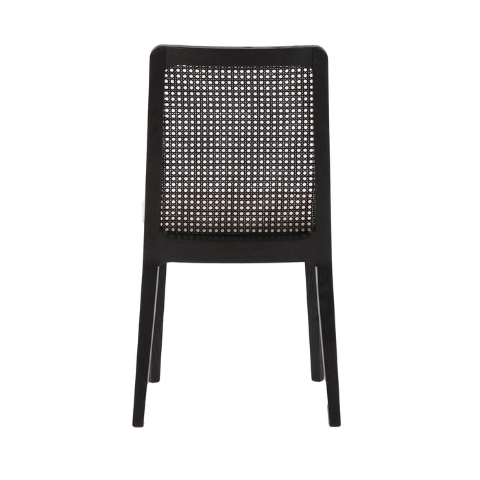 Cane Dining Chair - Oyster Linen/Black Frame - Decoronto