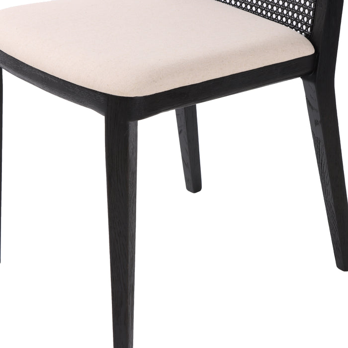 Cane Dining Chair - Oyster Linen/Black Frame - Decoronto