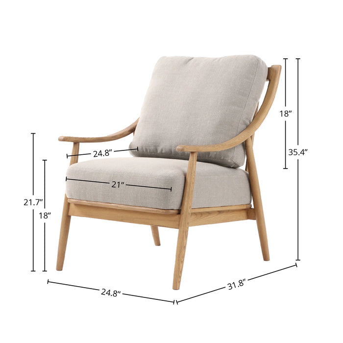 Kinsley Club Chair - Light Linen Cushions / Natural Frame - Decoronto