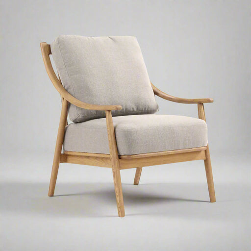 Kinsley Club Chair - Light Linen Cushions / Natural Frame - Decoronto