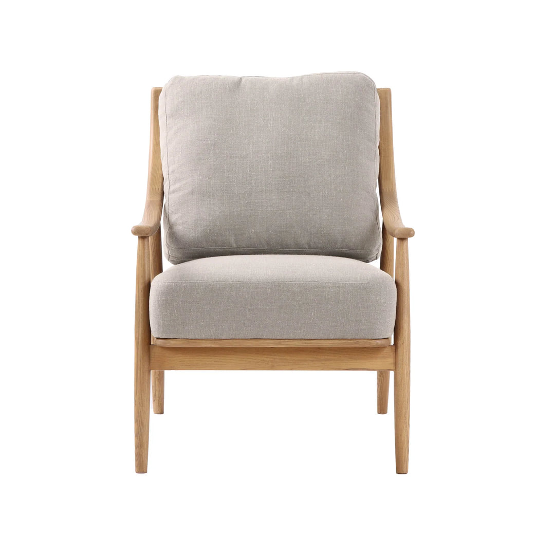 Kinsley Club Chair - Light Linen Cushions / Natural Frame - Decoronto