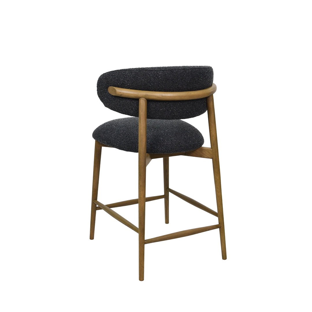 Wren counter stool integrated footrest solid oak natural finish