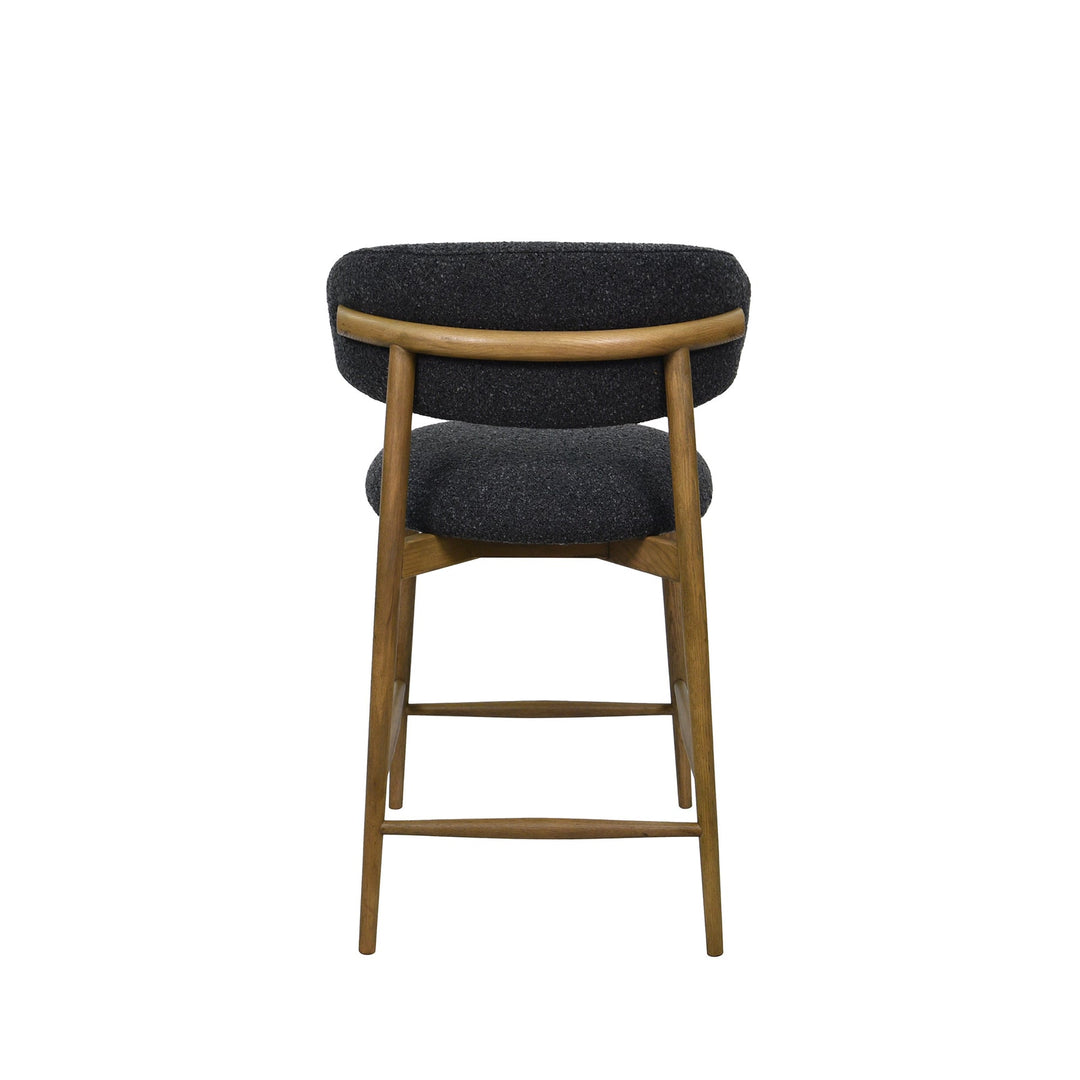 Wren counter stool integrated footrest solid oak natural finish