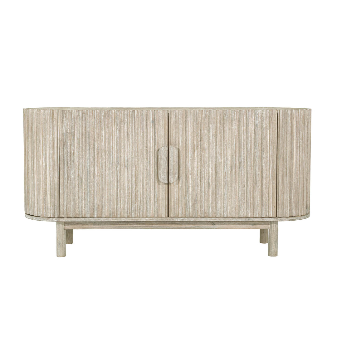 Reed 63 inch natural white wash solid acacia sideboard fluted detail Canada