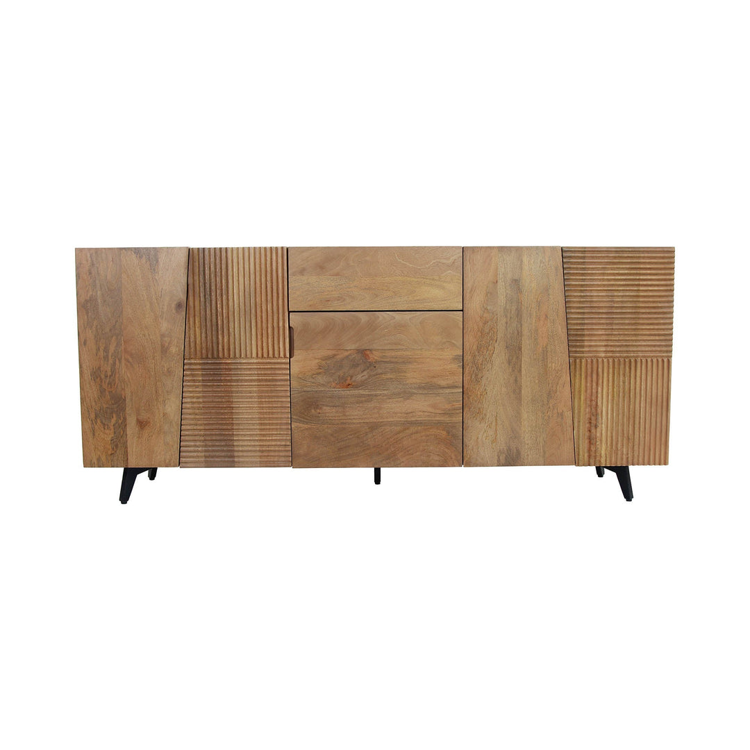 Solid mango wood sideboard with fluted detailing and spacious storage. Elegant, timeless, and built to last. Free Canada-wide shipping.