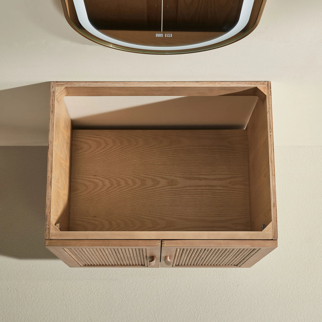 Elora 30″ Bathroom Vanity with Quartz Top - Oak - Decoronto