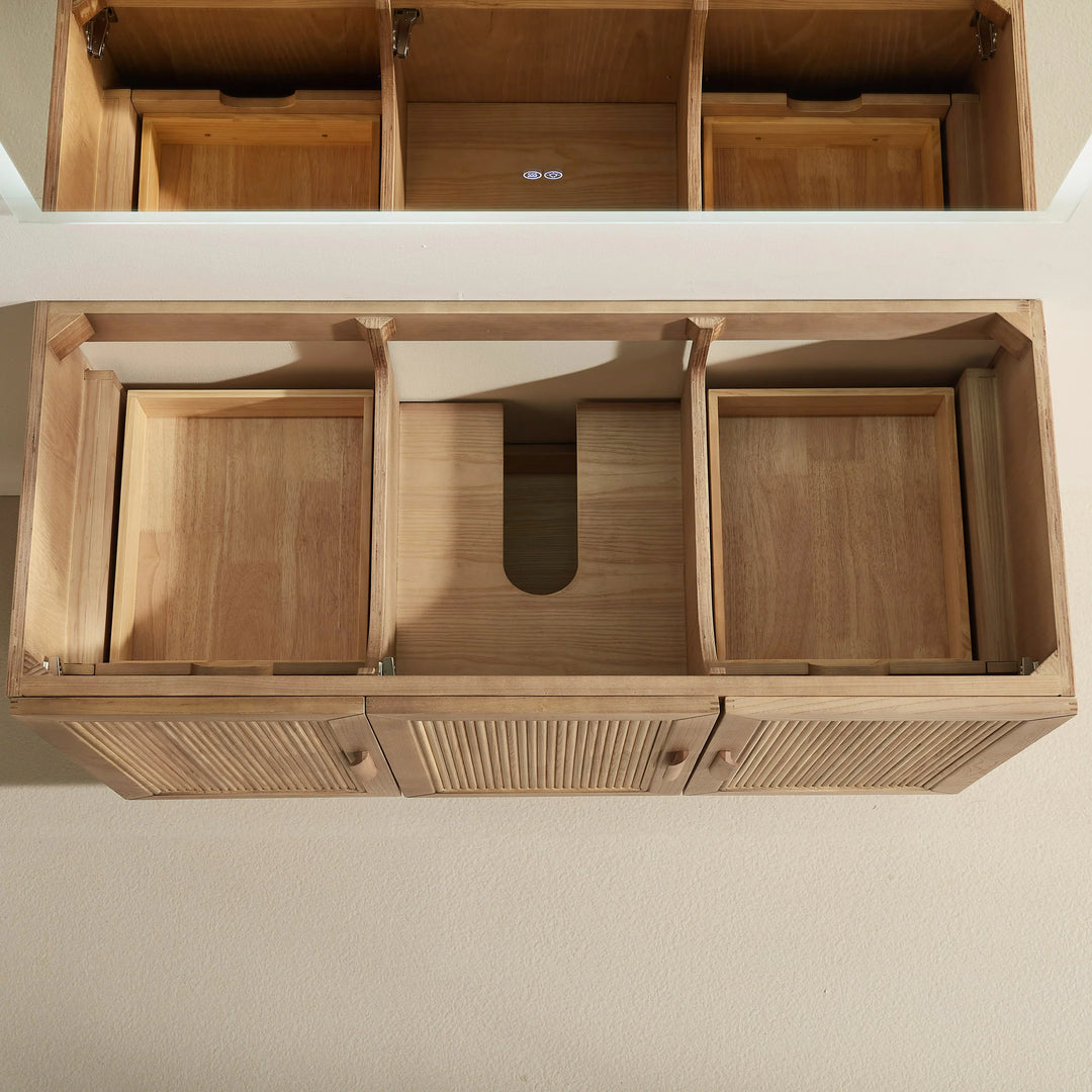 Elora 54″ Bathroom Vanity with Quartz Top - Oak - Decoronto